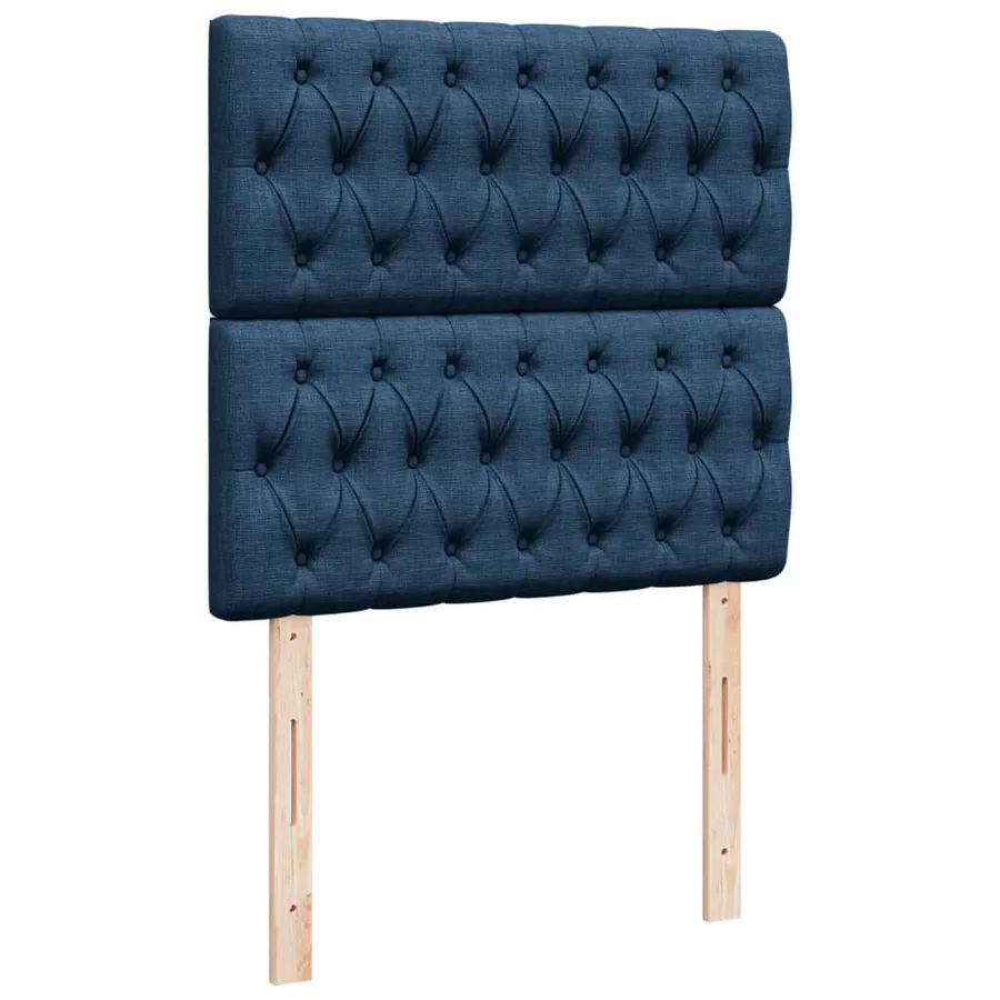 Sommier à lattes de lit avec matelas Bleu 100x200 cm Tissu - 9