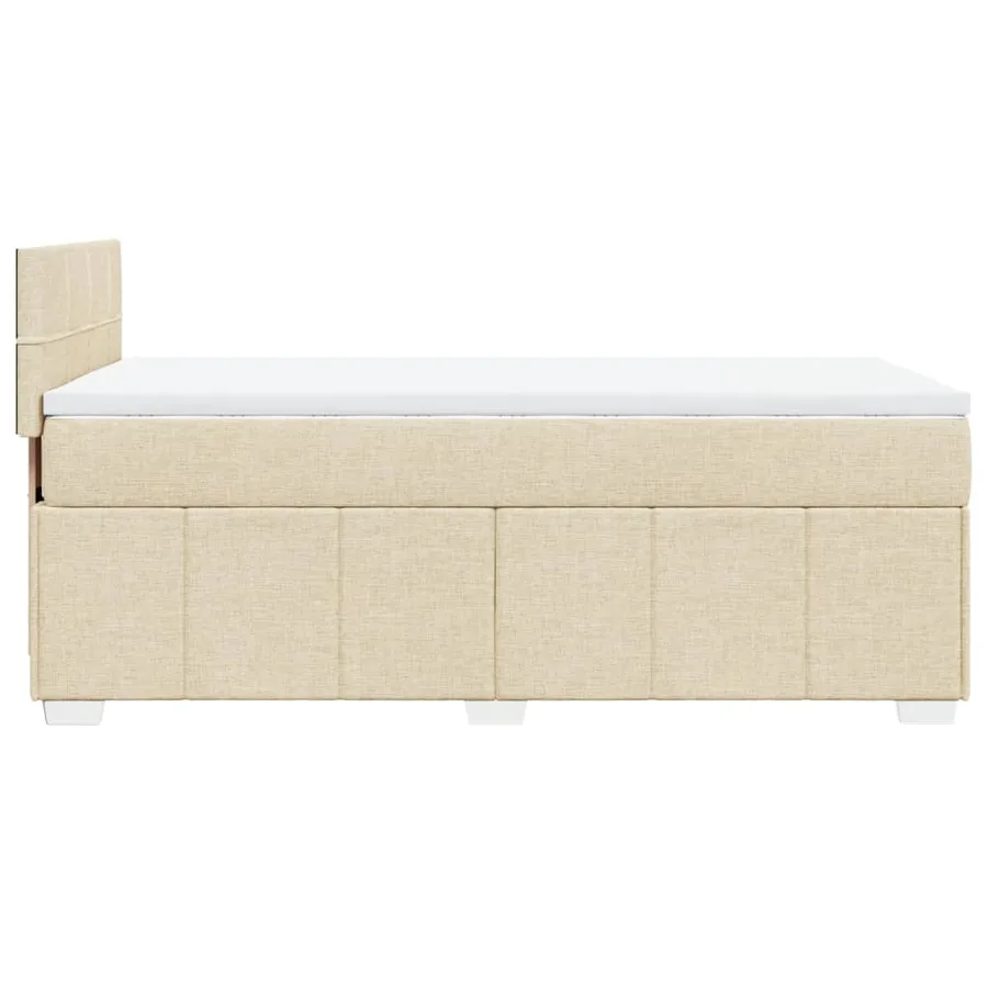 Sommier à lattes de lit avec matelas Crème 80x200 cm Tissu - 5