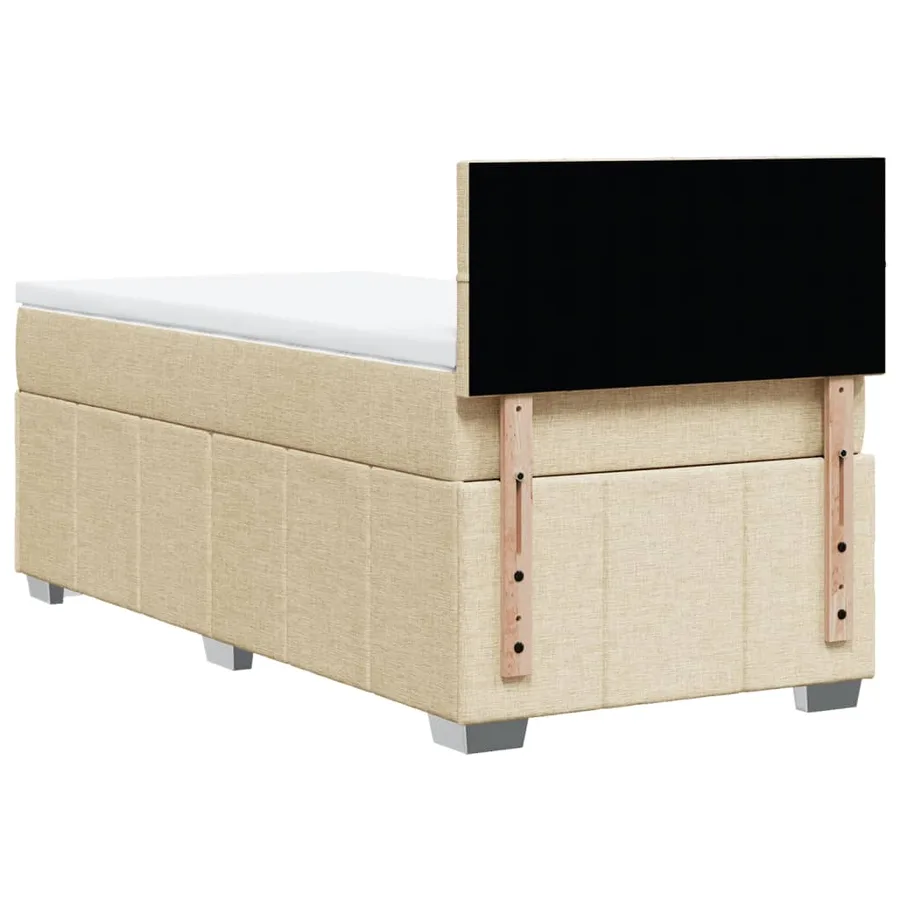 Sommier à lattes de lit avec matelas Crème 80x200 cm Tissu - 6