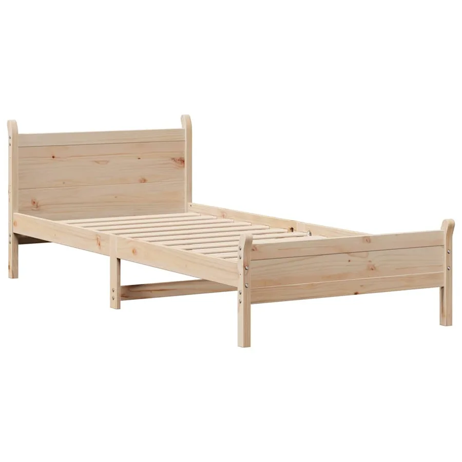 Cadre de lit sans matelas 75x190 cm bois de pin massif - 5