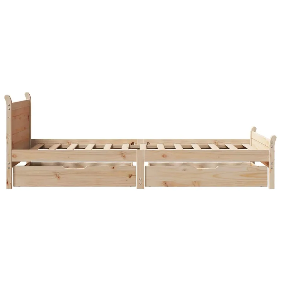 Cadre de lit sans matelas 75x190 cm bois de pin massif - 7