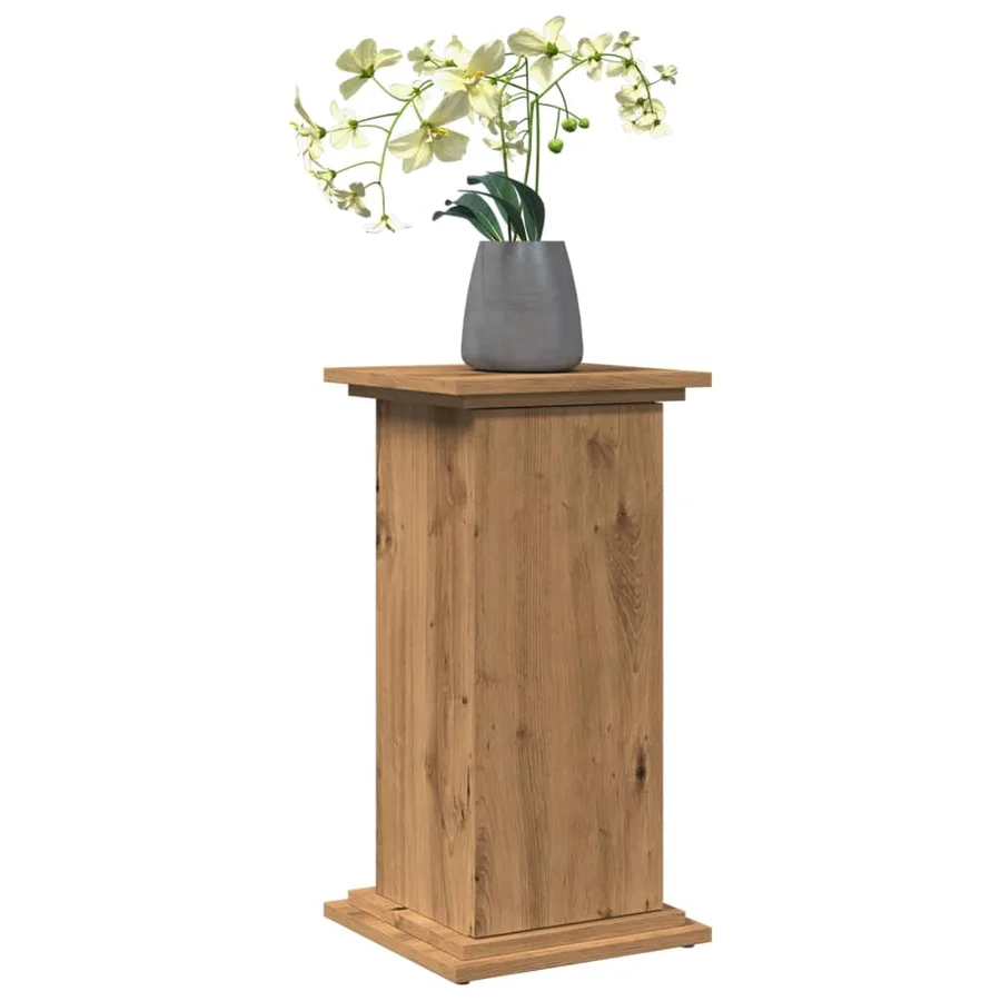 Piédestal avec rangement chêne artisanal bois d'ingénierie - 3
