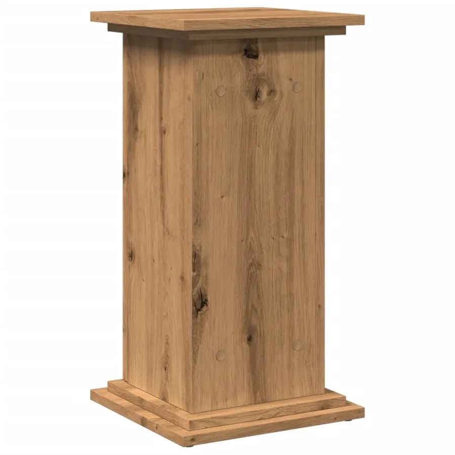 Piédestal avec rangement chêne artisanal bois d'ingénierie - 8
