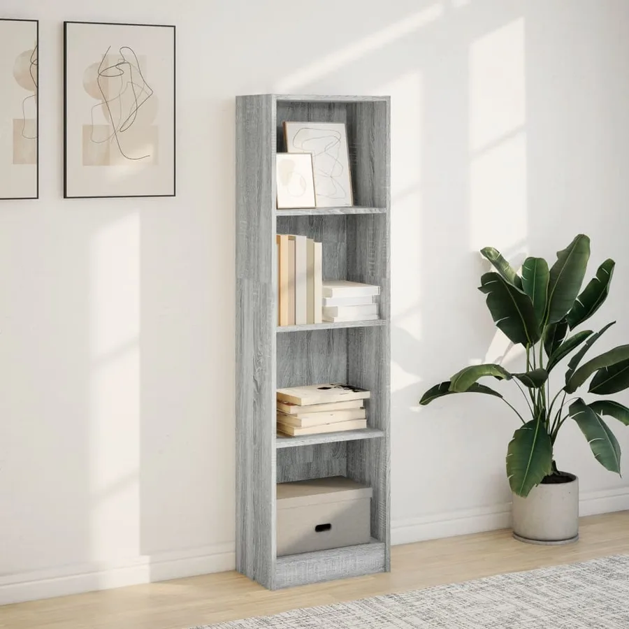 Bibliothèque sonoma gris 40x24x143 cm bois d'ingénierie - 3