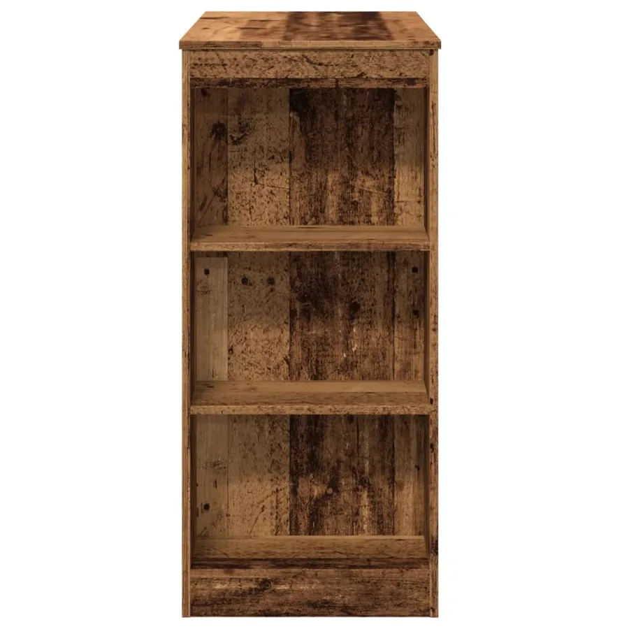 Table de bar avec étagères vieux bois bois d'ingénierie - 5