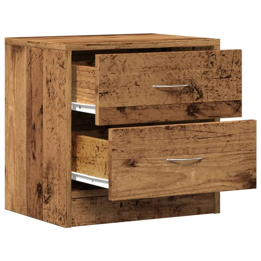 Table de chevet vieux bois 40x30x40 cm bois d'ingénierie - 5