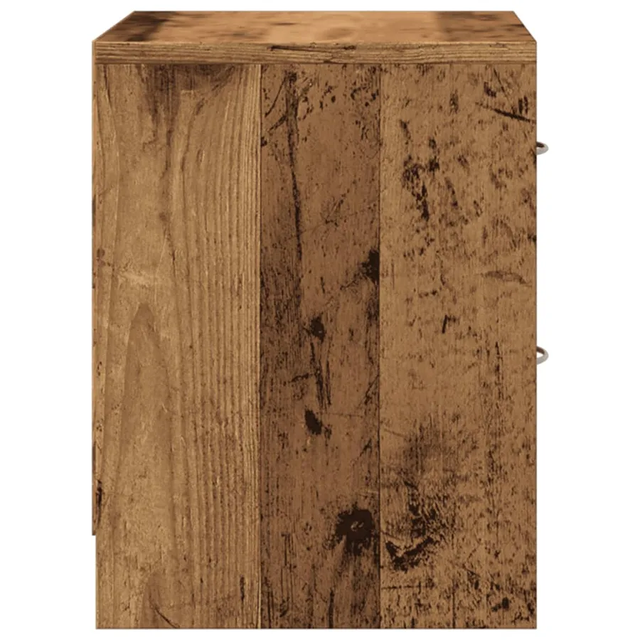 Table de chevet vieux bois 40x30x40 cm bois d'ingénierie - 6