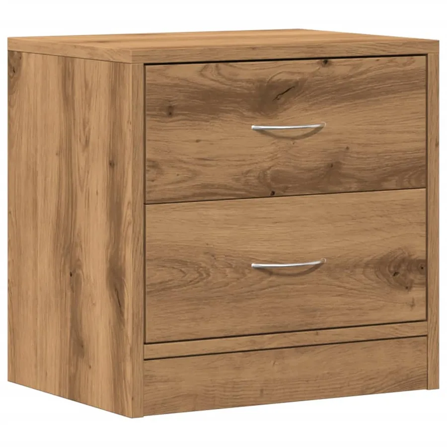 Table de chevet chêne artisanal 40x30x40 cm bois d'ingénierie - 2