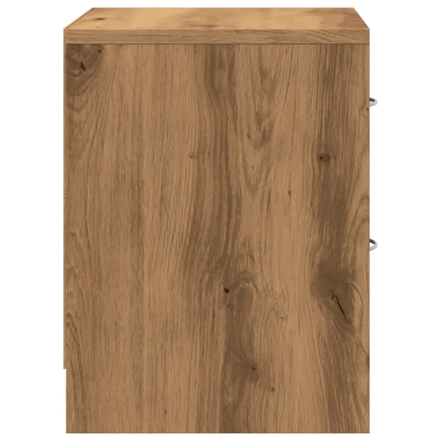 Table de chevet chêne artisanal 40x30x40 cm bois d'ingénierie - 6
