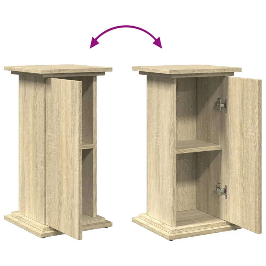 Piédestal avec rangement chêne sonoma bois d'ingénierie - 9