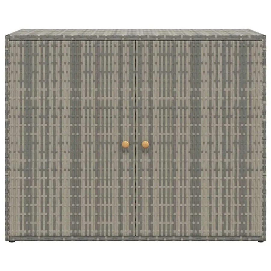 Armoire de rangement jardin Gris 100x55,5x80 cm Résine tressée - 5