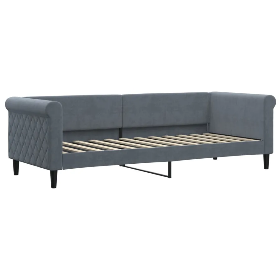 Lit de jour avec gigogne sans matelas gris foncé 80x200 cm - 6