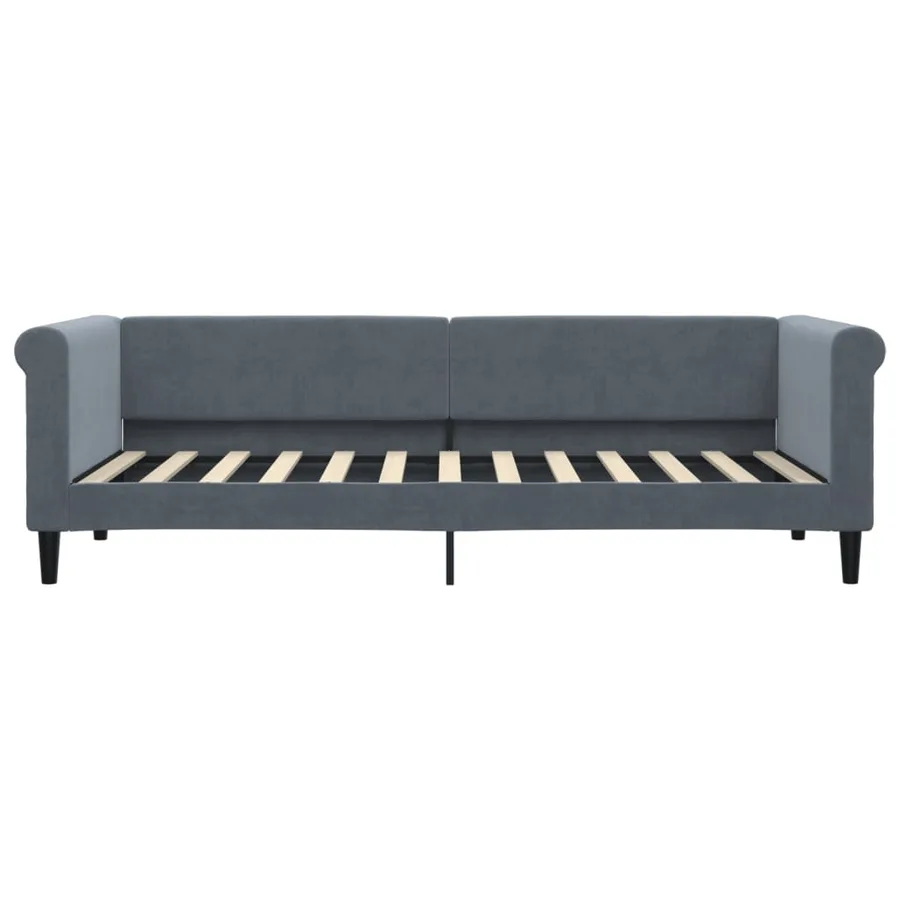 Lit de jour avec gigogne sans matelas gris foncé 80x200 cm - 7
