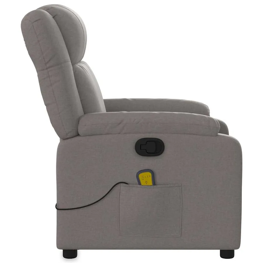 Fauteuil de massage inclinable Taupe Tissu - 8