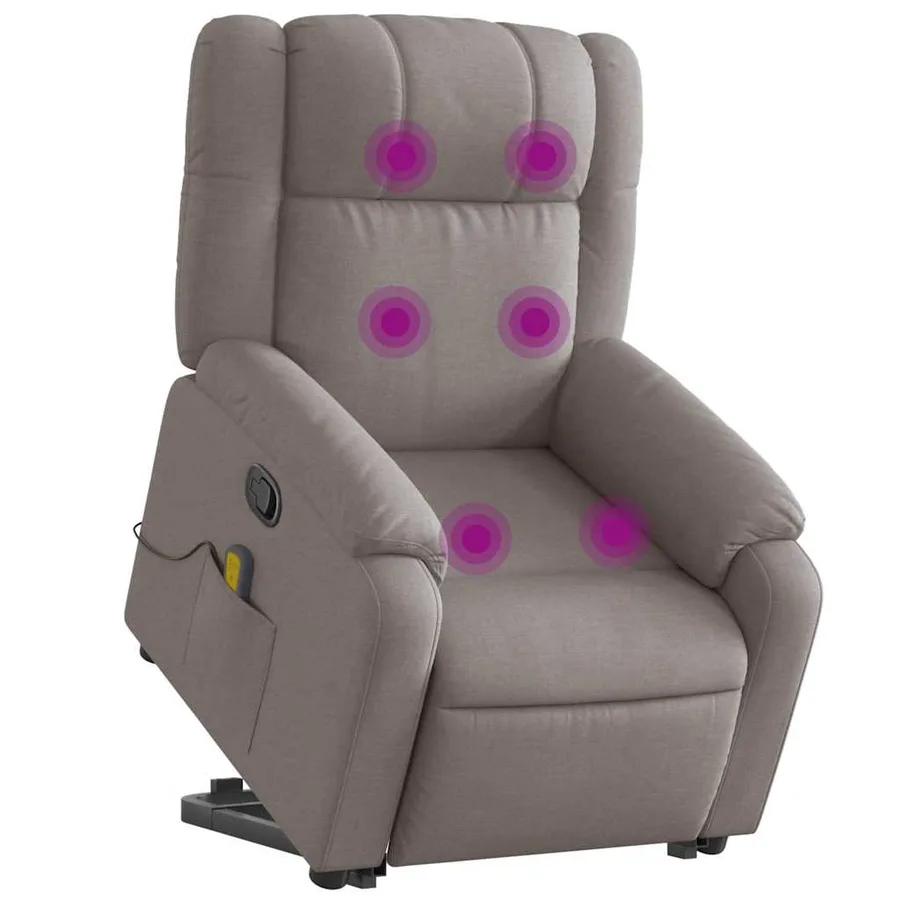 Fauteuil inclinable de massage Taupe Tissu - 3
