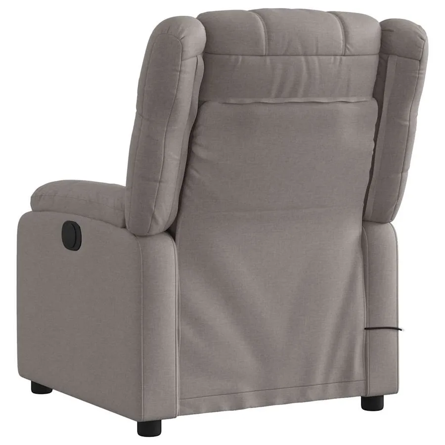 Fauteuil de massage inclinable électrique Taupe Tissu - 5