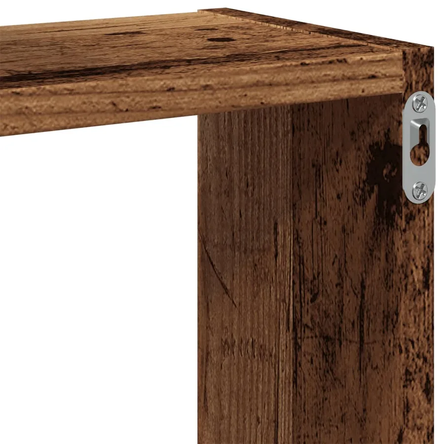 Étagère murale en forme de cube vieux bois bois d'ingénierie - 8