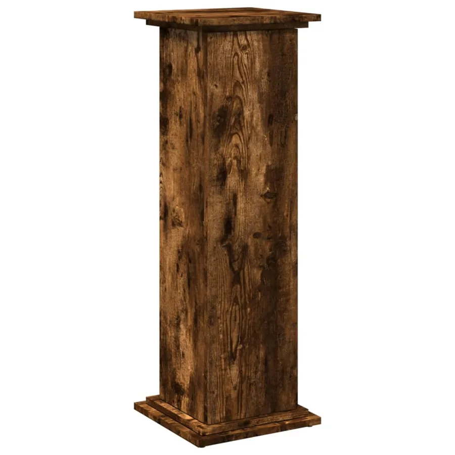Piédestal avec rangement chêne fumé 31x30x90 cm bois ingénierie - 2