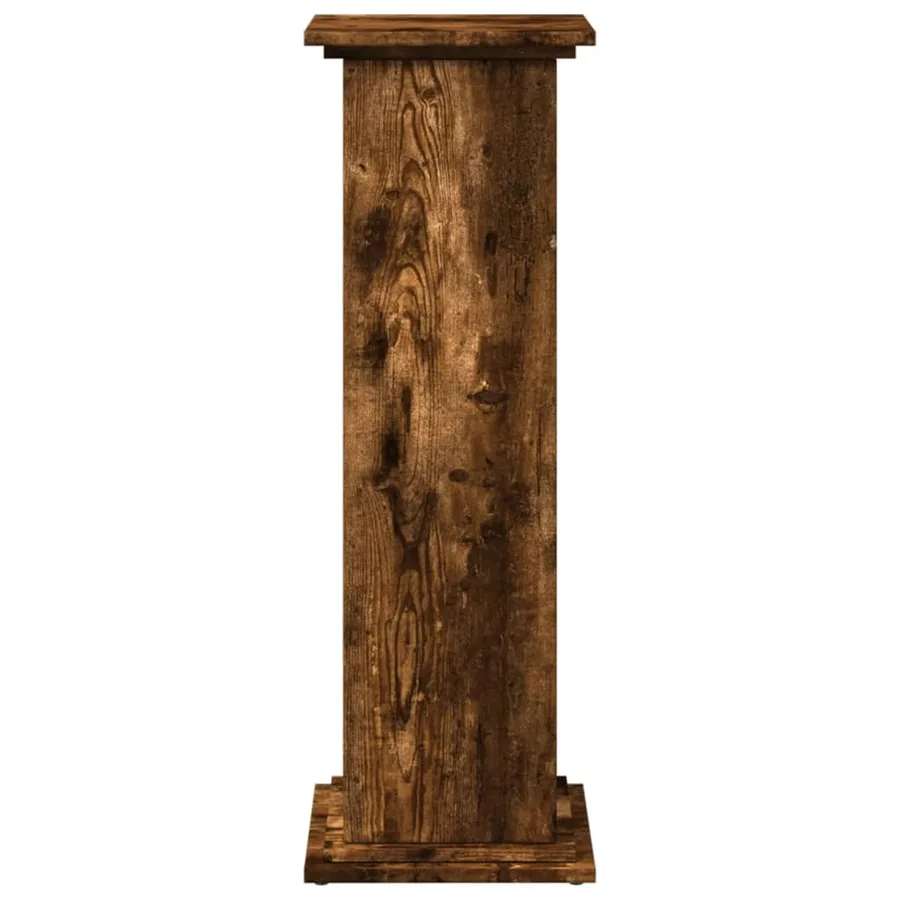 Piédestal avec rangement chêne fumé 31x30x90 cm bois ingénierie - 5