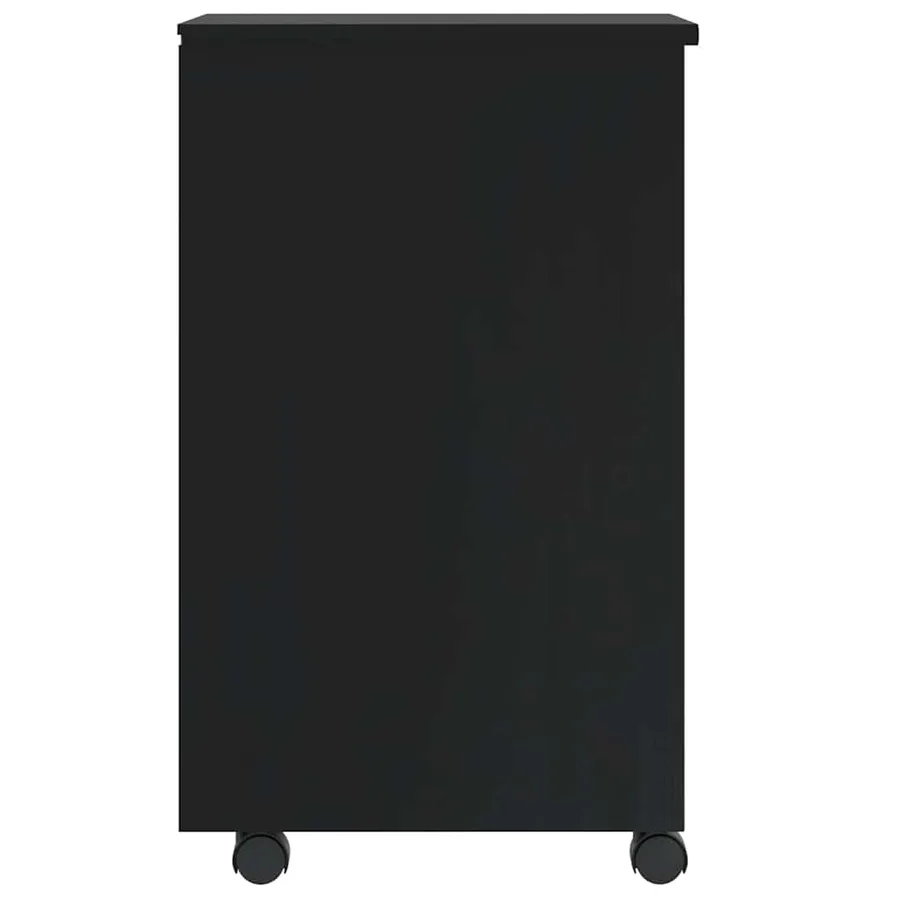 Armoire roulante avec tiroirs MOSS noir bois de pin solide - 4