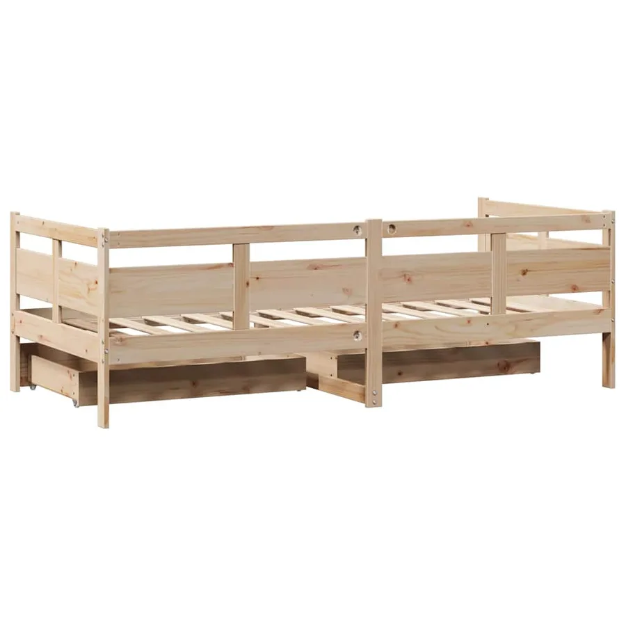 Lit de jour avec tiroirs sans matelas 90x190 cm bois massif - 6