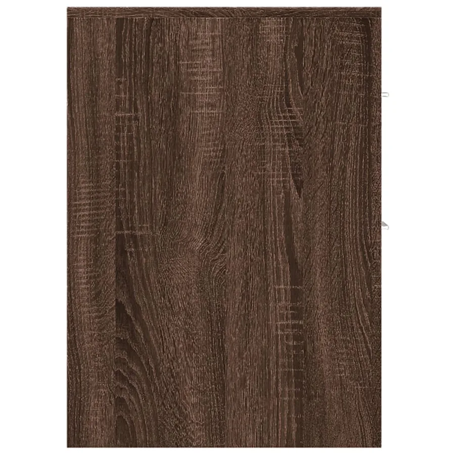 Armoire de salle de bain étroite avec roulettes chêne marron - 5