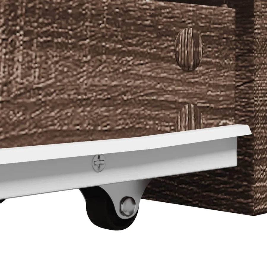 Armoire de salle de bain étroite avec roulettes chêne marron - 8