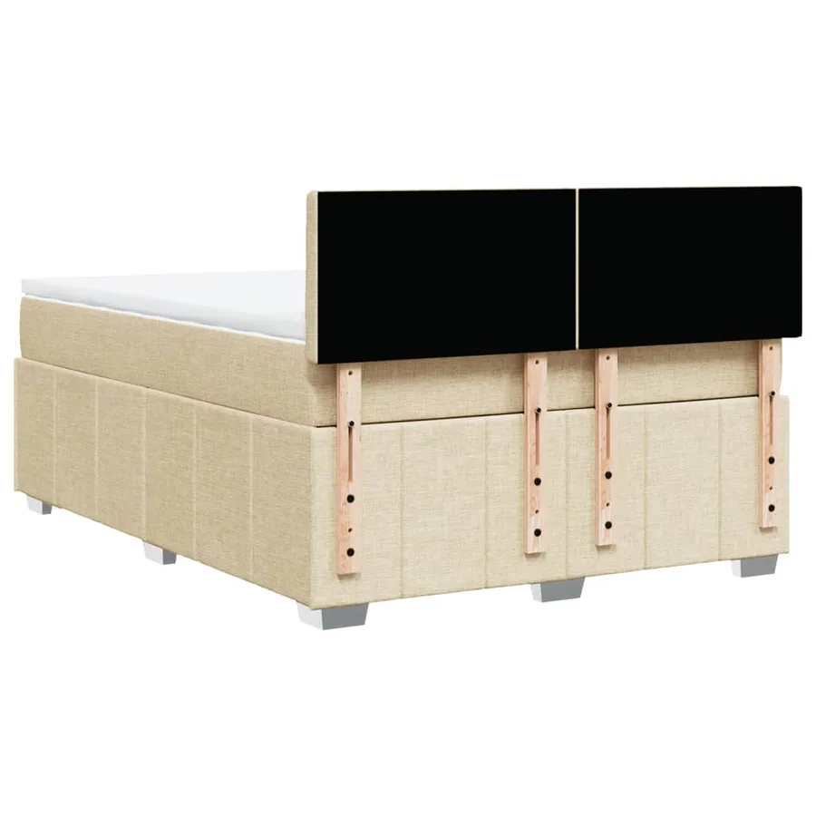 Sommier à lattes de lit avec matelas Crème 160x200 cm Tissu - 8