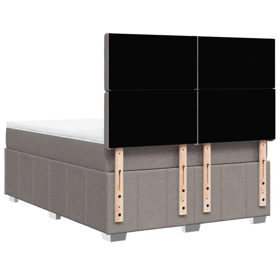 Sommier à lattes de lit avec matelas Taupe 160x200 cm Tissu - 8