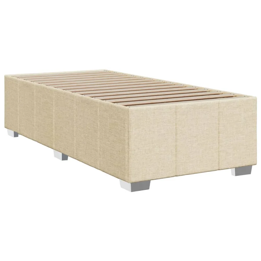 Sommier à lattes de lit avec matelas Crème 100x200 cm Tissu - 9