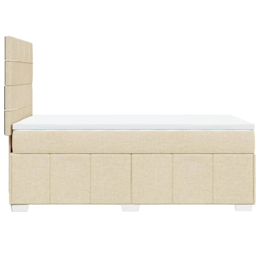 Sommier à lattes de lit avec matelas Crème 100x200 cm Tissu - 5