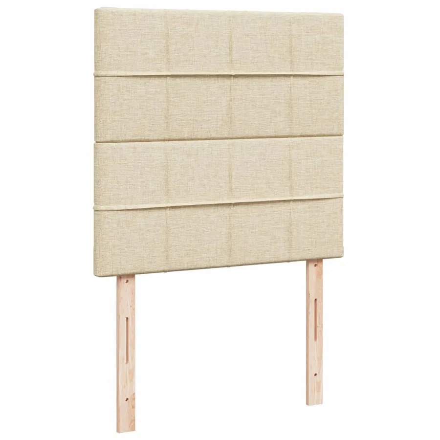 Sommier à lattes de lit avec matelas Crème 100x200 cm Tissu - 7