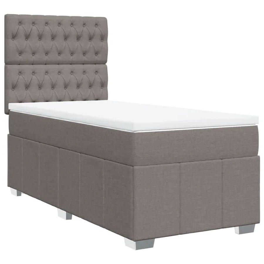 Sommier à lattes de lit avec matelas Taupe 100x200 cm Tissu - 2