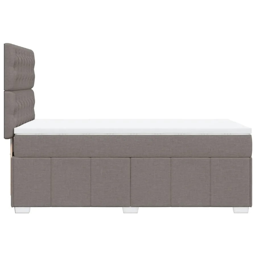 Sommier à lattes de lit avec matelas Taupe 100x200 cm Tissu - 5