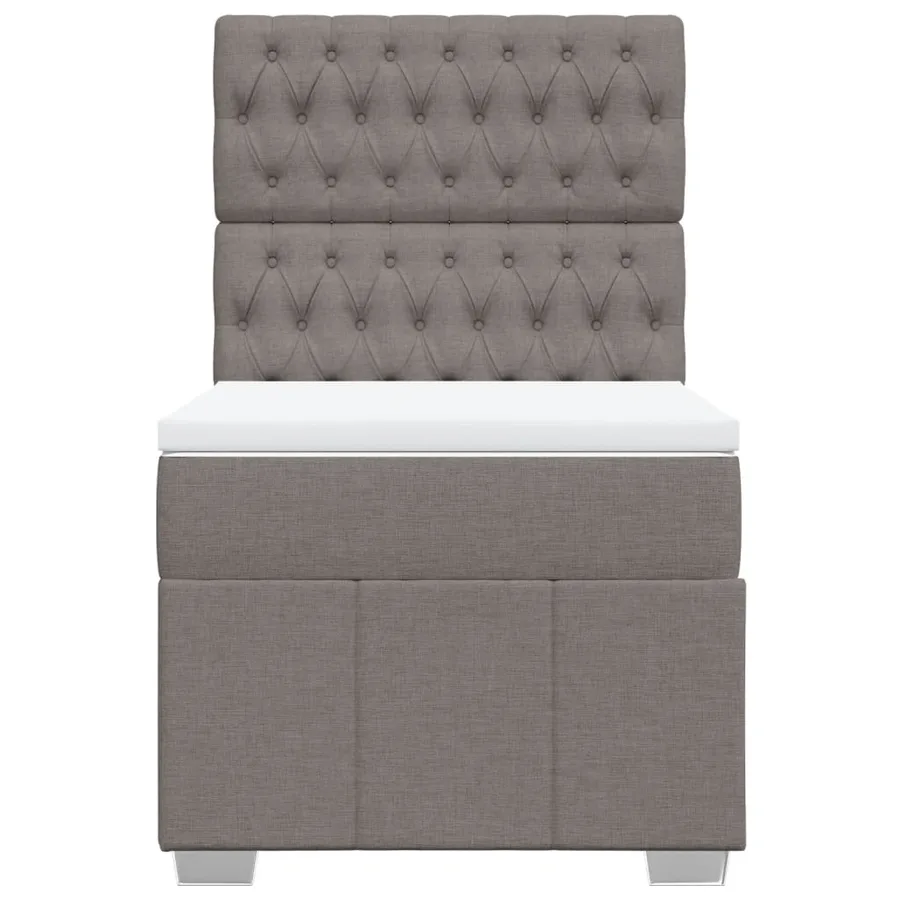 Sommier à lattes de lit avec matelas Taupe 100x200 cm Tissu - 6