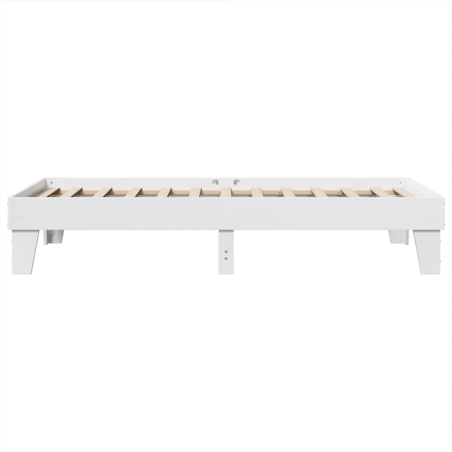 Cadre de lit sans matelas blanc 90x200 cm bois de pin massif - 5