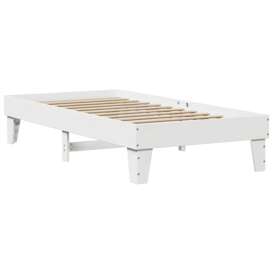 Cadre de lit sans matelas blanc 90x200 cm bois de pin massif - 6