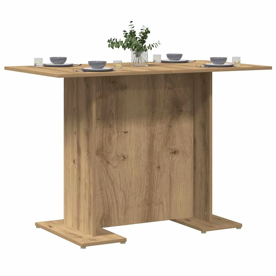 Table à manger chêne artisanal 110 x 60 x 75 cm bois ingénierie - 9