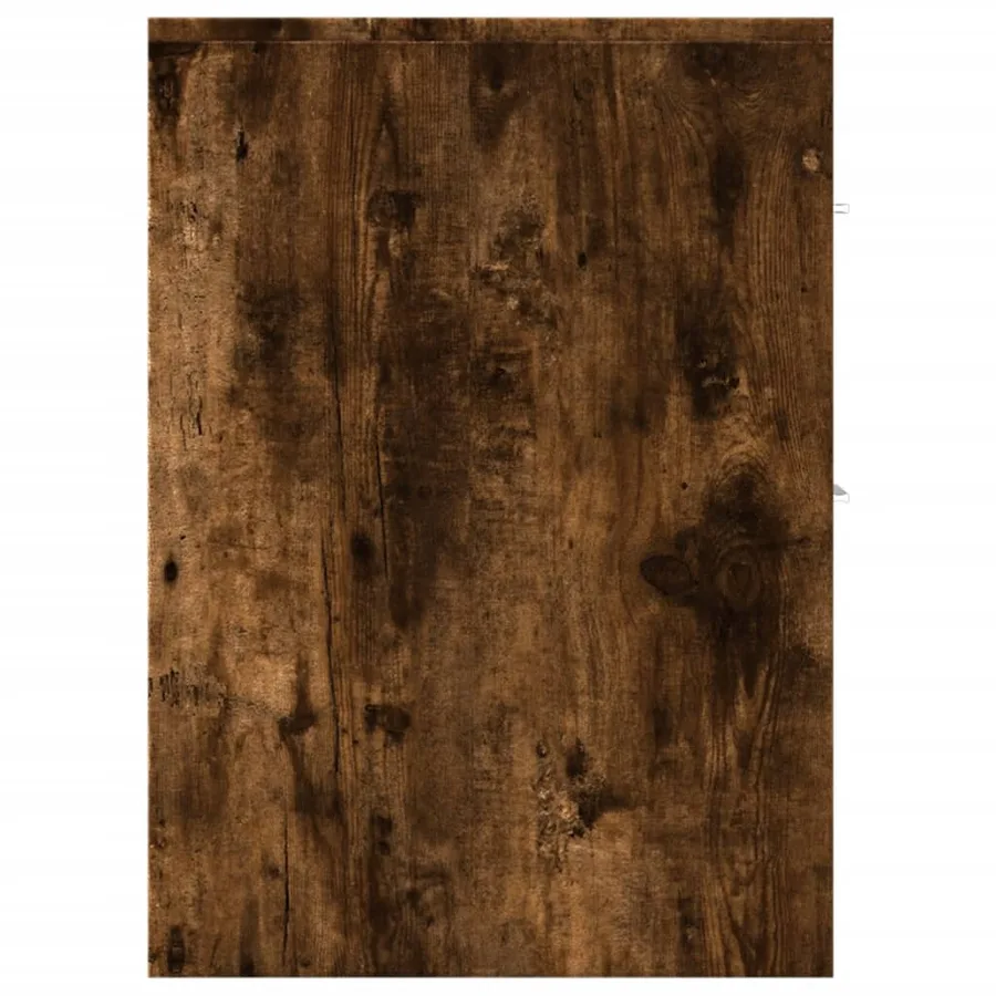 Armoire de salle de bain étroite avec roulettes chêne fumé - 5
