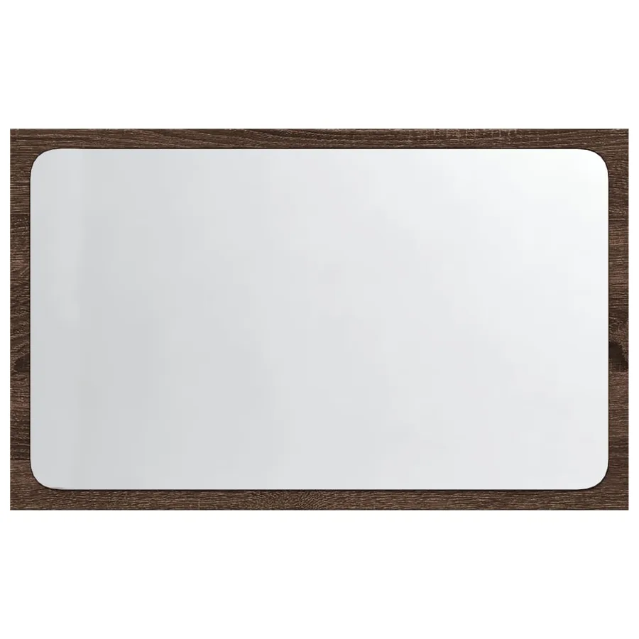 Miroir de salle de bain à LED chêne marron bois d'ingénierie - 6
