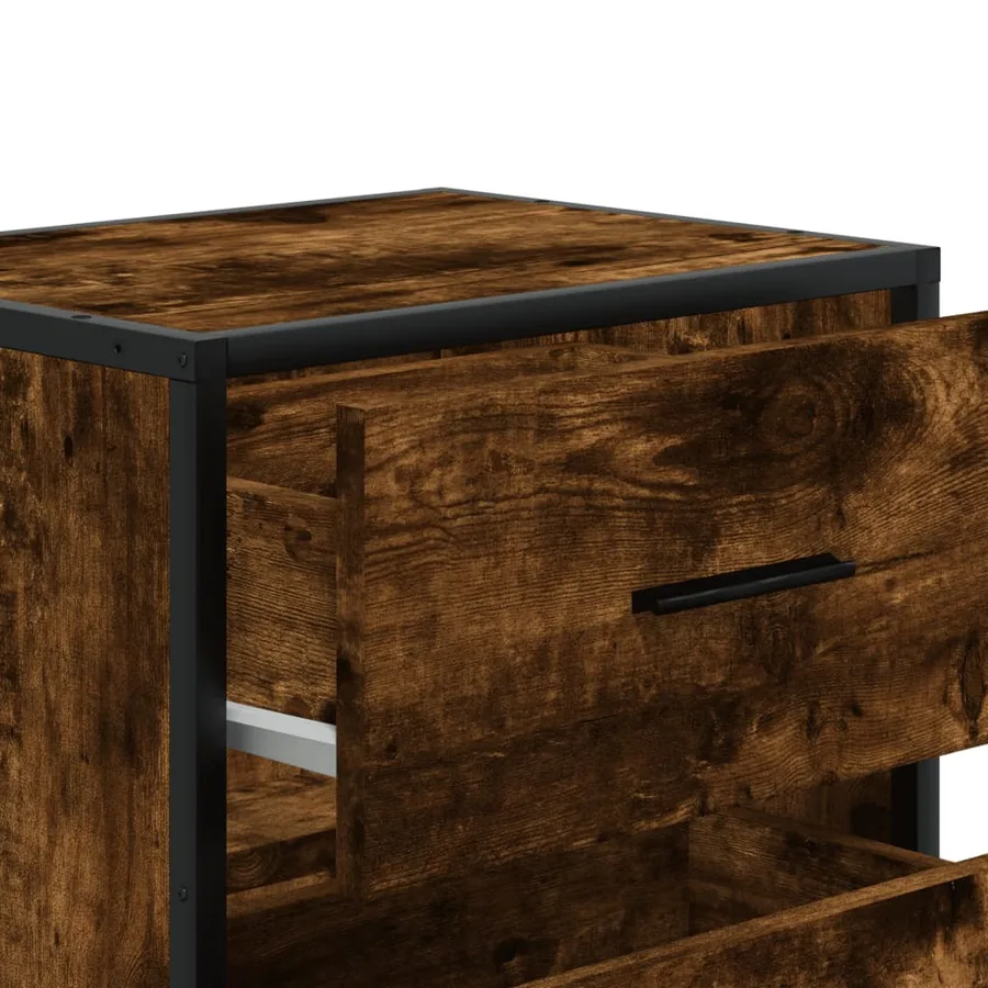 Tables de chevet 2 pcs chêne fumé 40x31x50 cm bois ingénierie - 10