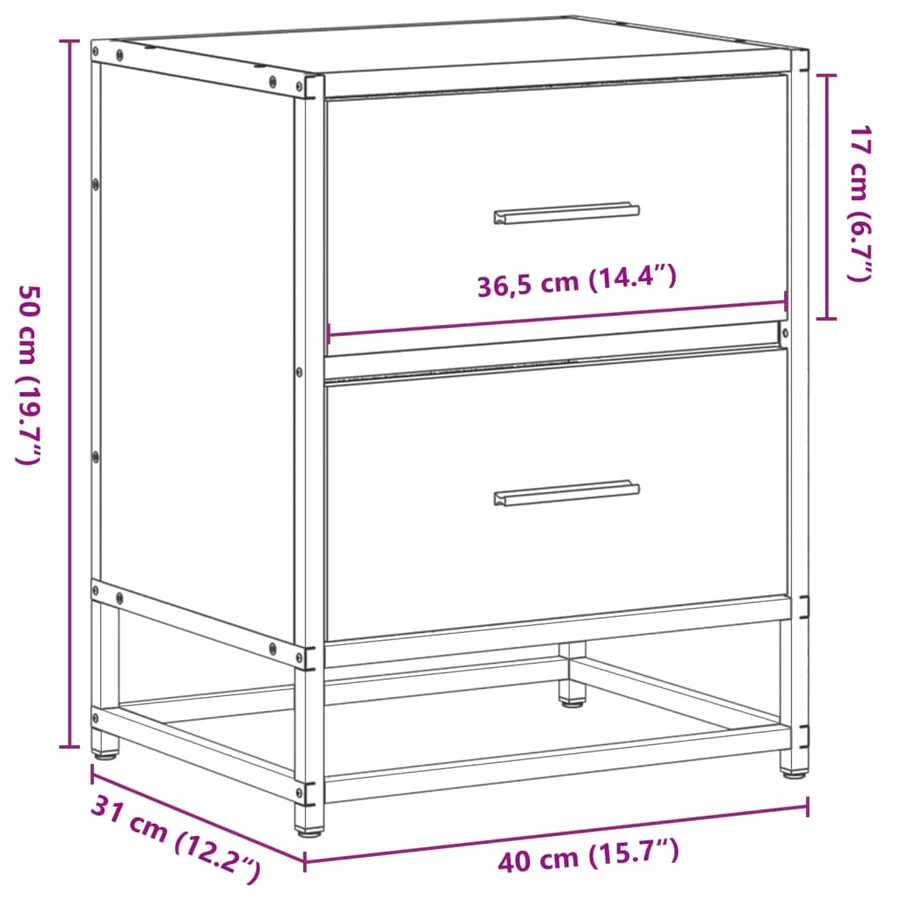 Tables de chevet 2 pcs chêne fumé 40x31x50 cm bois ingénierie - 12