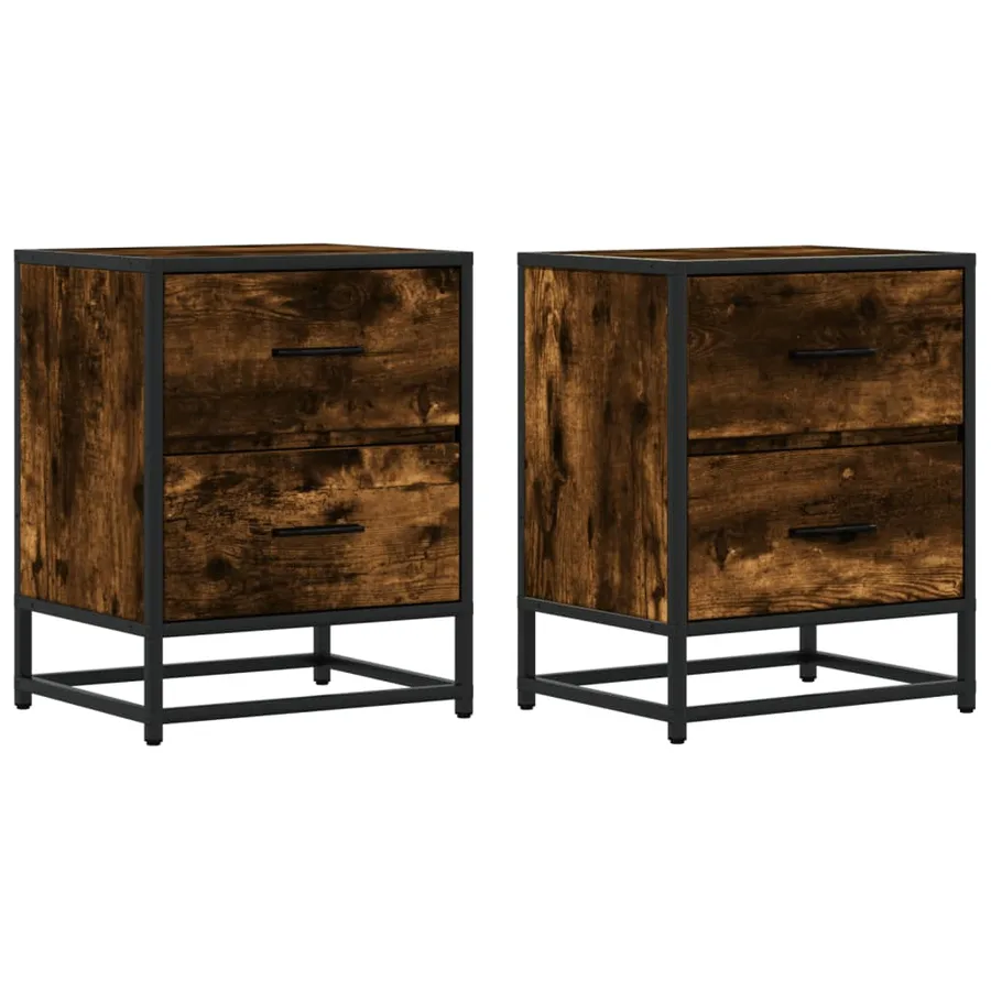 Tables de chevet 2 pcs chêne fumé 40x31x50 cm bois ingénierie - 2