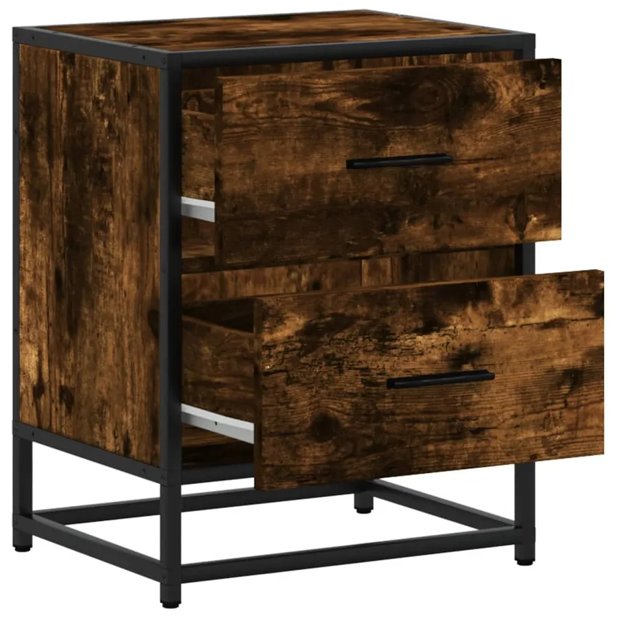 Tables de chevet 2 pcs chêne fumé 40x31x50 cm bois ingénierie - 9