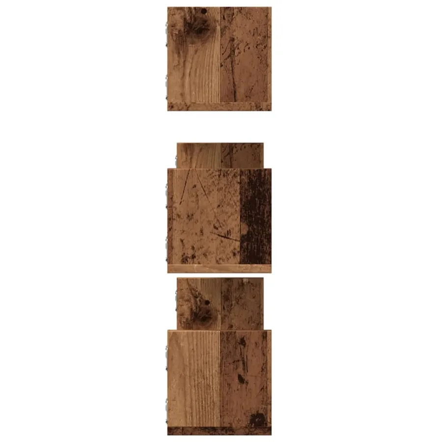 Étagères murales 3 pcs vieux bois 80x18x18 cm bois d'ingénierie - 5
