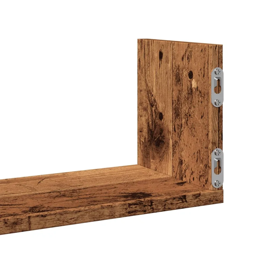 Étagères murales 3 pcs vieux bois 80x18x18 cm bois d'ingénierie - 8
