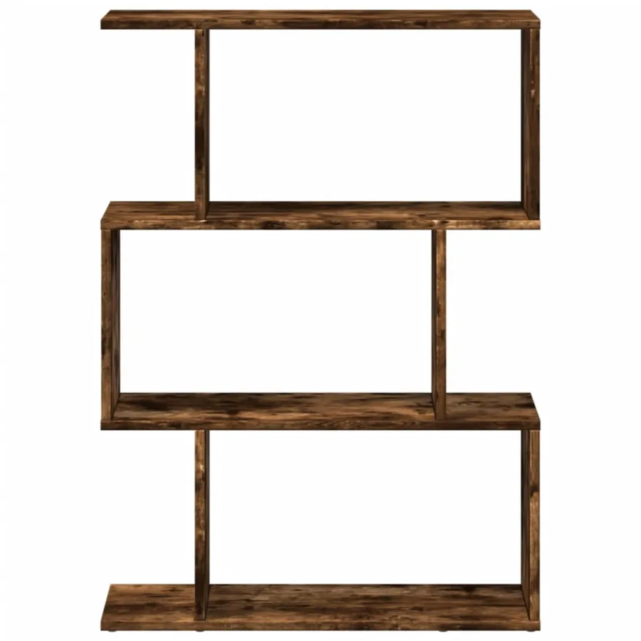Étagère séparatrice de pièce à 3 niveaux chêne fumé 70x24x97 cm - 5
