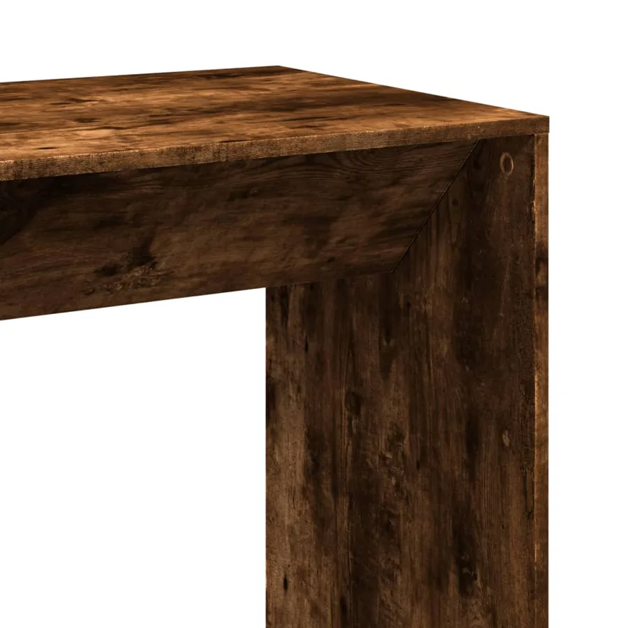 Table de bar chêne fumé 102x50x103,5 cm bois d'ingénierie - 7