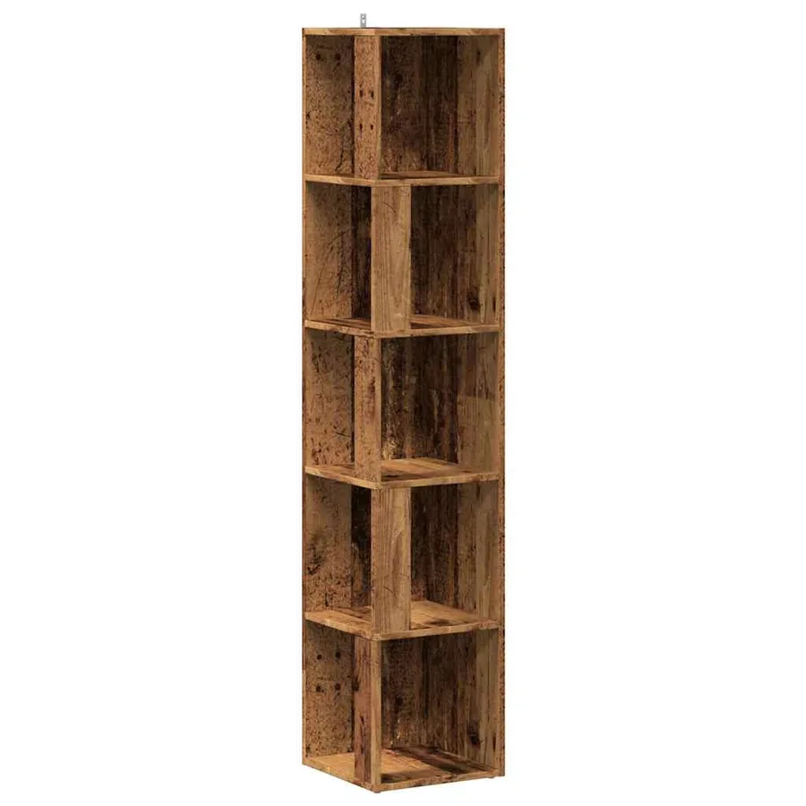 Armoire d'angle vieux bois 33x33x165 cm bois d'ingénierie - 2