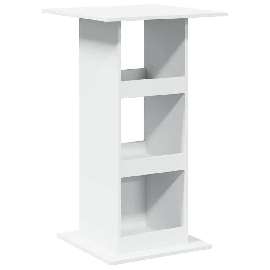 Table de bar avec rangement blanc 60x60x102cm bois d’ingénierie - 2